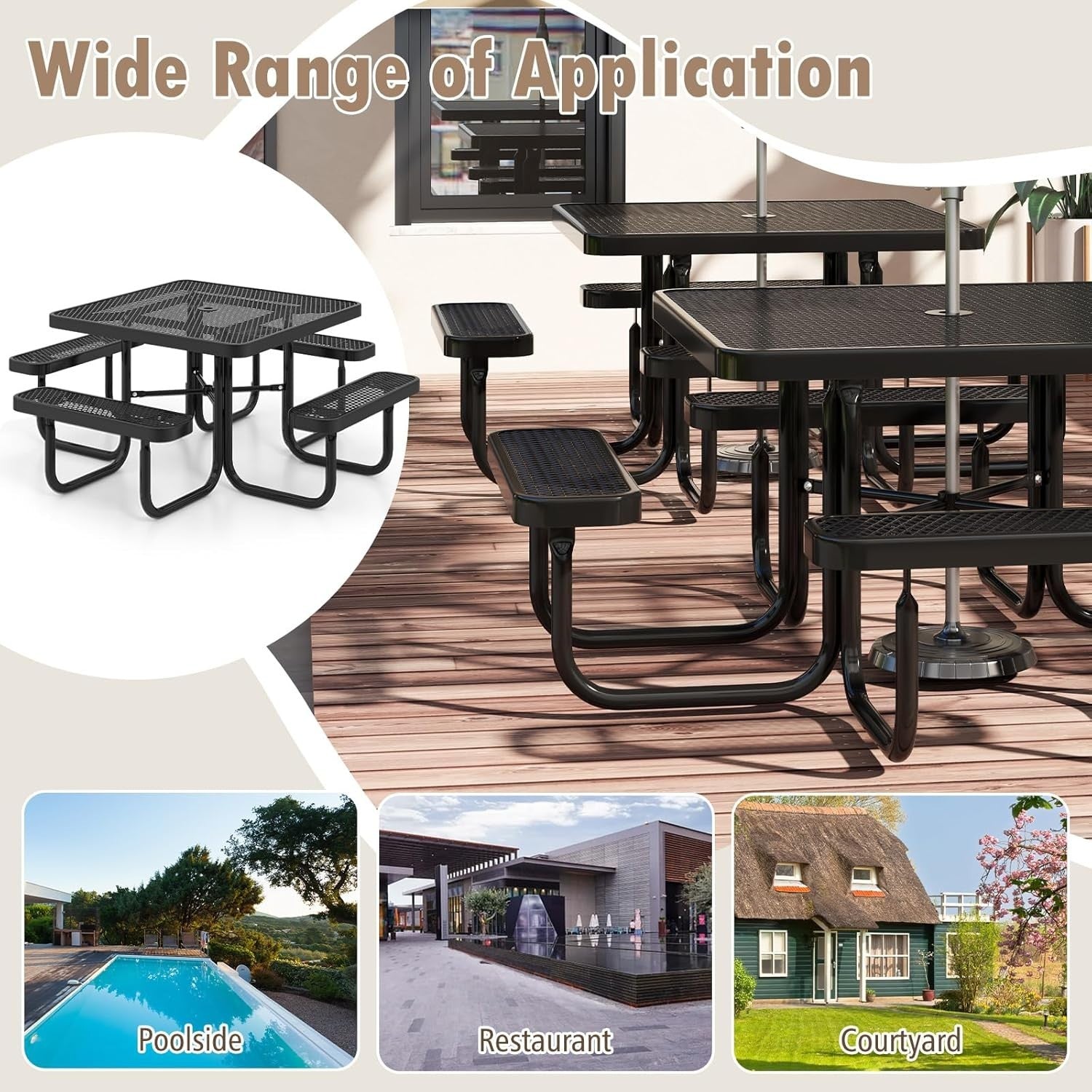 Outdoor 8-Seater Picnic Table & Bench Set | Weatherproof Patio Dining Table