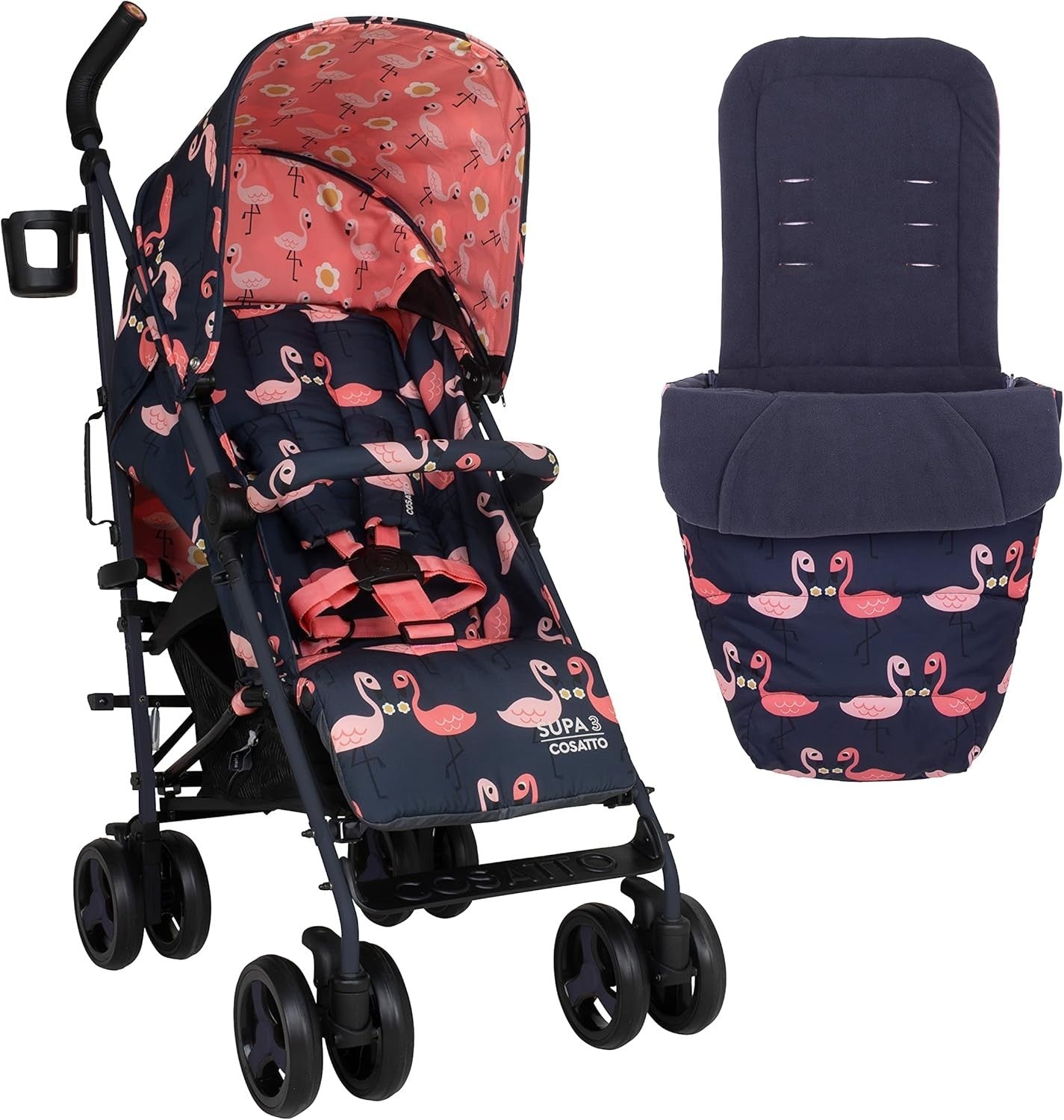 Lightweight From-Birth Pushchair 25kg Capacity, Umbrella Fold, Footmuff