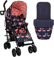 Lightweight From-Birth Pushchair 25kg Capacity, Umbrella Fold, Footmuff