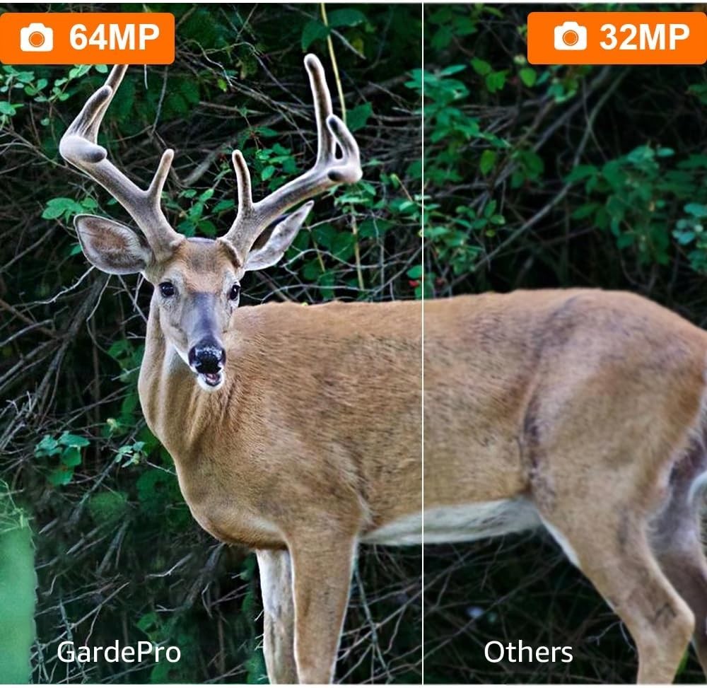64MP Trail Camera 1296P Night Vision Wildlife Hunting Camera 100ft