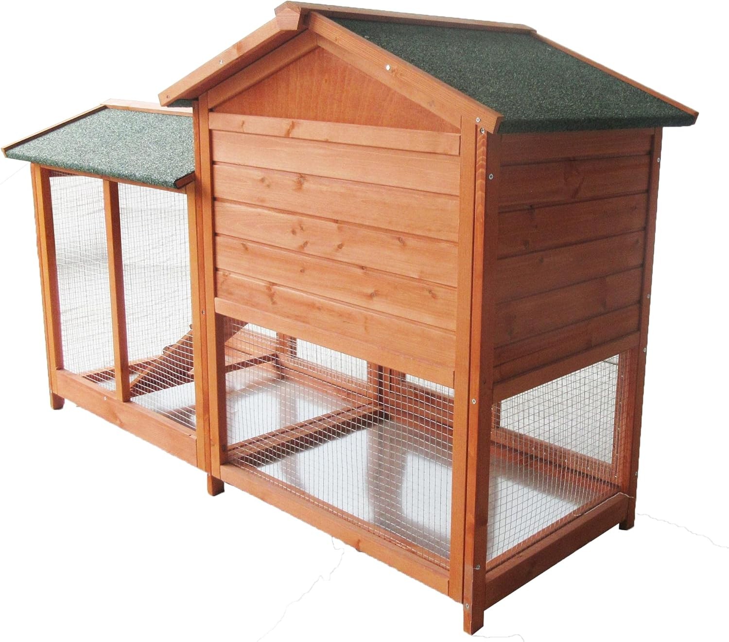 Extra Large Double Decker Rabbit Hutch Run with Floor & Weather Cover