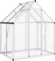 Walk-In Aluminium Greenhouse 169x114x195cm Silver Frame UV Panels Roof Vent