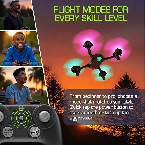 Sky Viper Nova Light FX Drone RGB LED 1080p Camera Auto Launch One-Touch Stunt