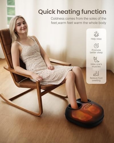 Heated Shiatsu Foot Massager Machine Deep Kneading Air Compression UK 12