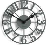 30cm Green Skeleton Wall Clock Silent Modern Raised Numerals Stylish Home Decor