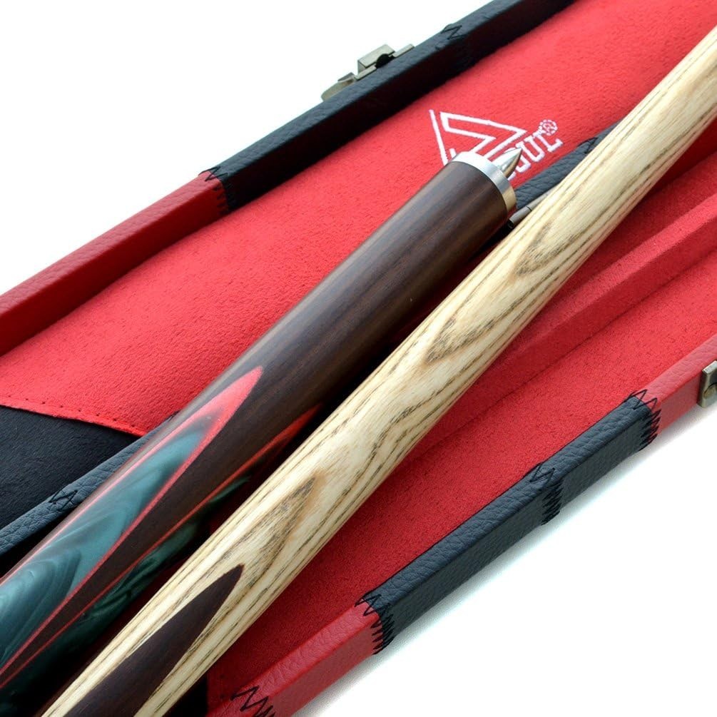 57" Hand Spliced 3/4 Snooker Cue 18oz 9.5mm Tip Extensions Case