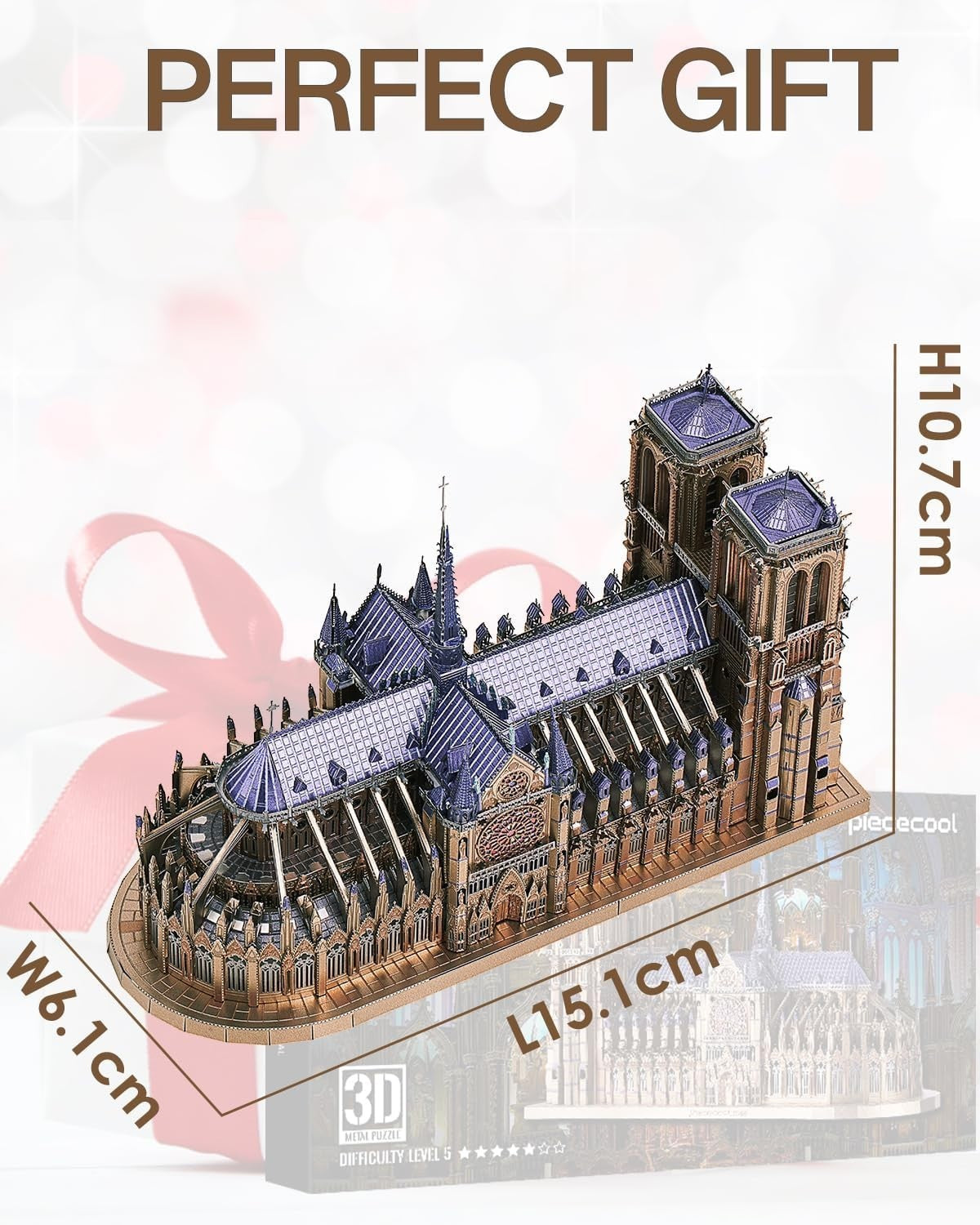 382pc 3D Metal Cathedral Puzzle Stainless Steel Model Kit DIY Decor