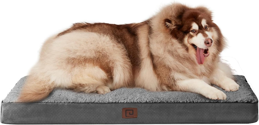 XXL Orthopedic Dog Bed Mattress 120x74x9cm Egg Crate Foam Grey Crate Mat
