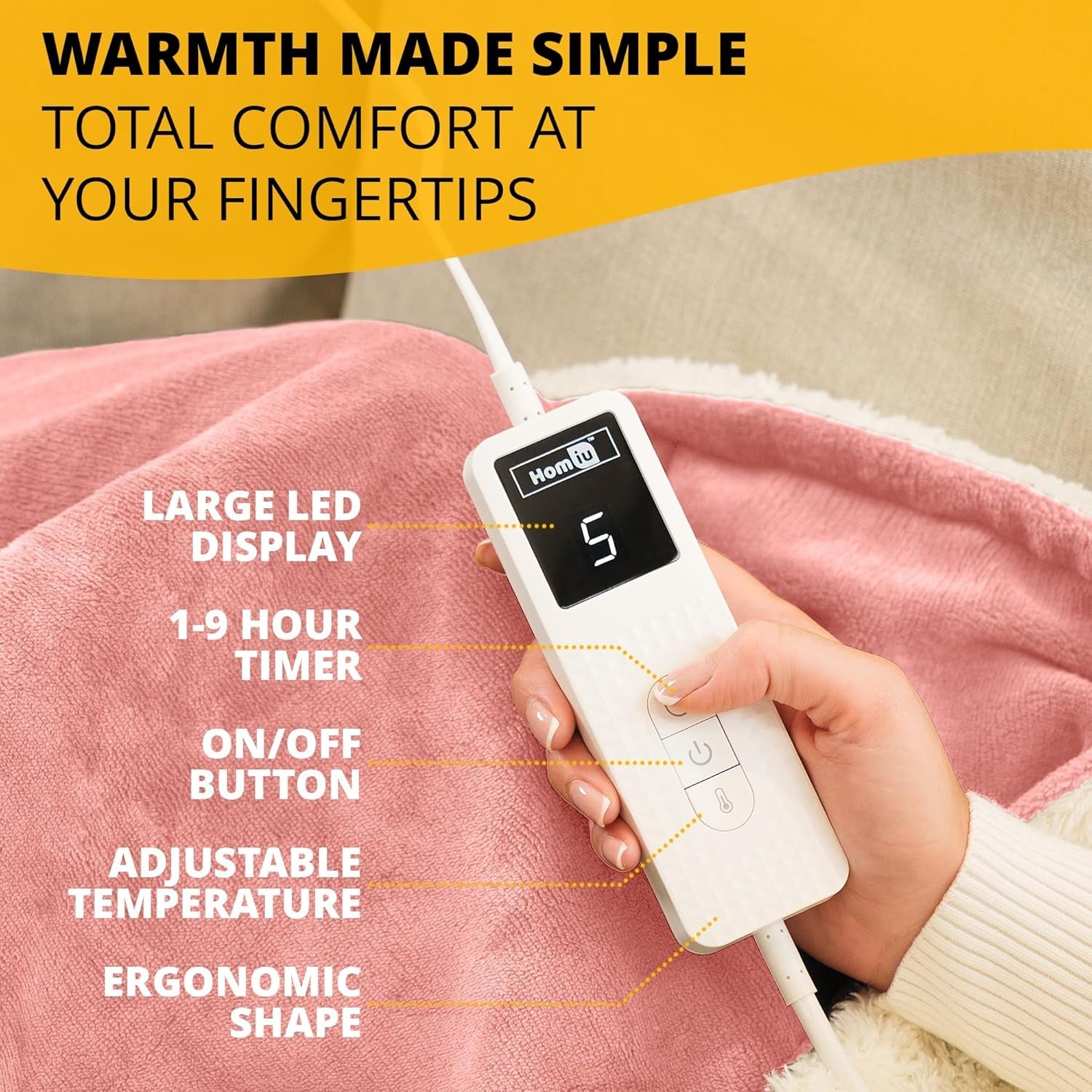 Electric Heated Throw Blanket Fleece Sherpa Fast Heat 9 Settings Timer