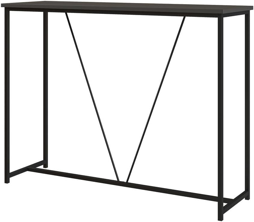Slim Modern Console Table with Metal Frame & Display Shelf, 100cm