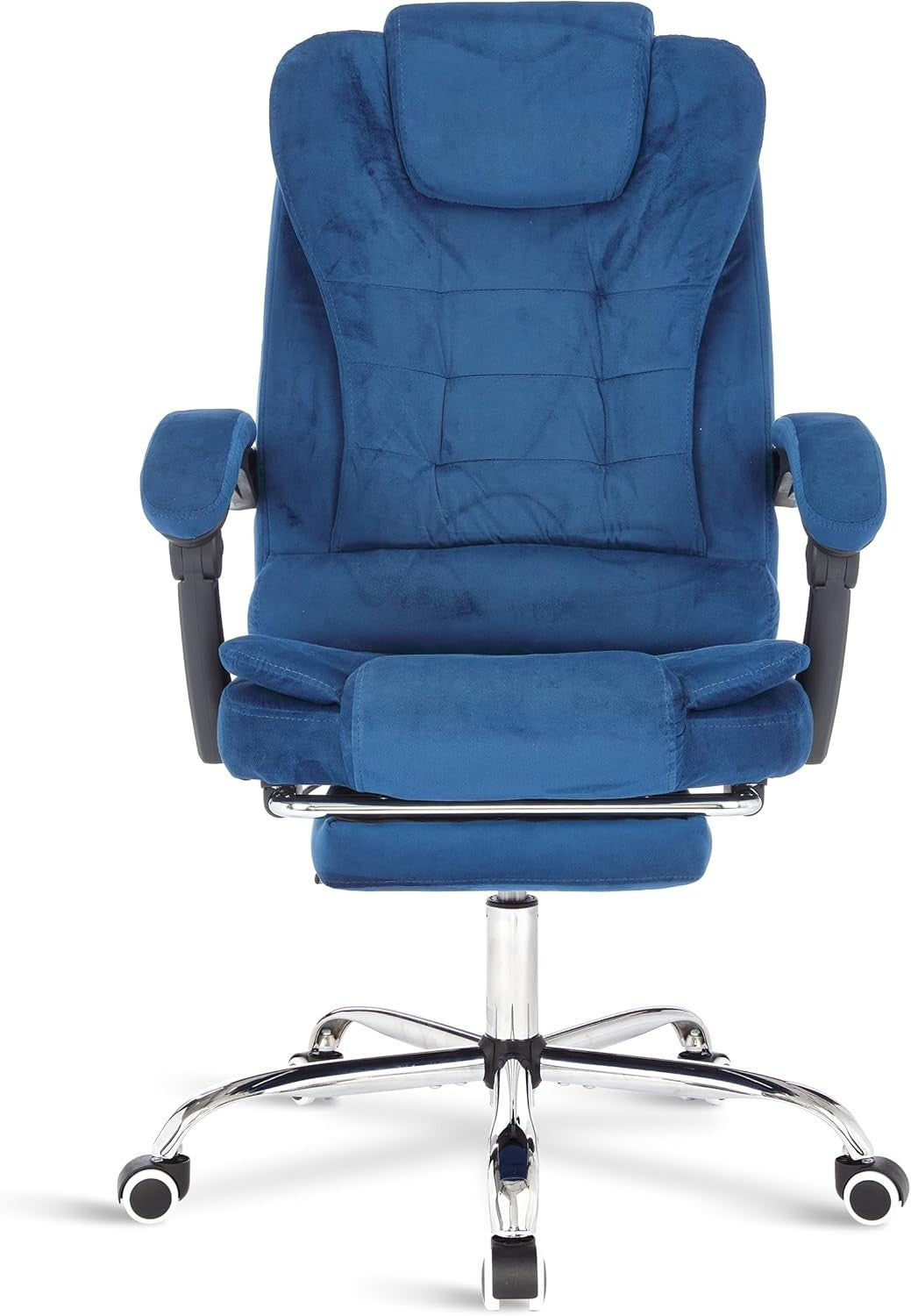 Velvet Blue Executive Office Chair Desk Adjustable Height Ergonomic Swivel Chair