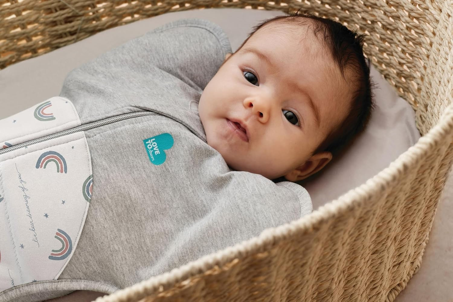 Newborn Swaddle Sleep Sack 2.5 TOG Cotton Arms-Up 3.5-6kg White
