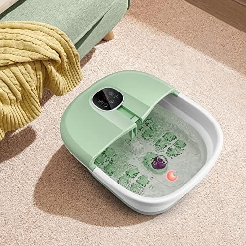 Compact Folding Foot Spa with Heat, Bubbles, Timer & Massage Rollers