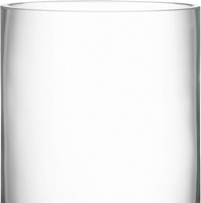 Clear Glass Cylinder Vase 24cm Tall Minimalist Flower Candle Holder Decor