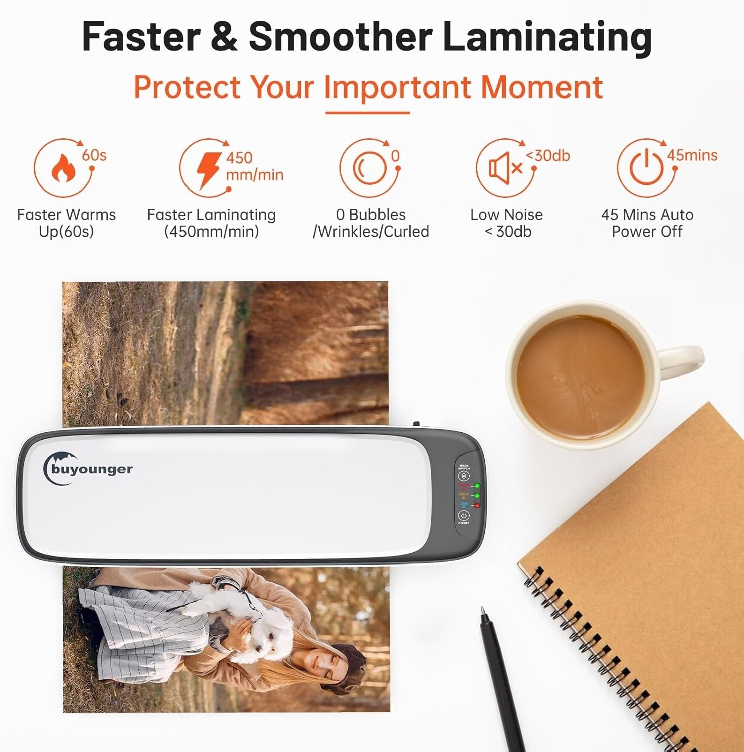 A3 Laminator Machine Hot Cold 60s Warm Up 13 Inch 5-in-1 + 25 Pouches