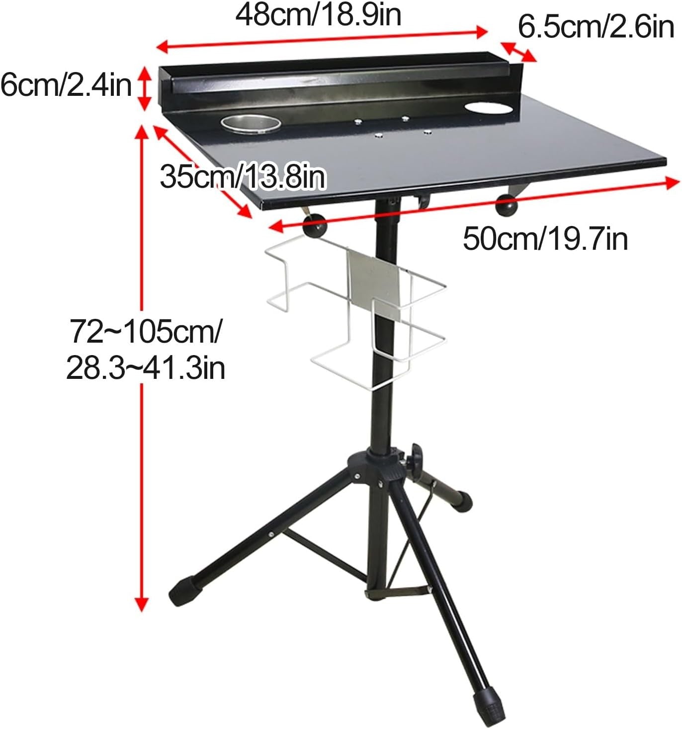 Adjustable Tattoo Workstation Portable Folding Tool Table Storage Rack Stand