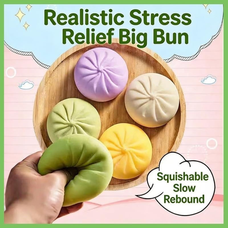 Giant Dumpling Squishy Stress Ball Slow Rising Rainbow Fidget Toy