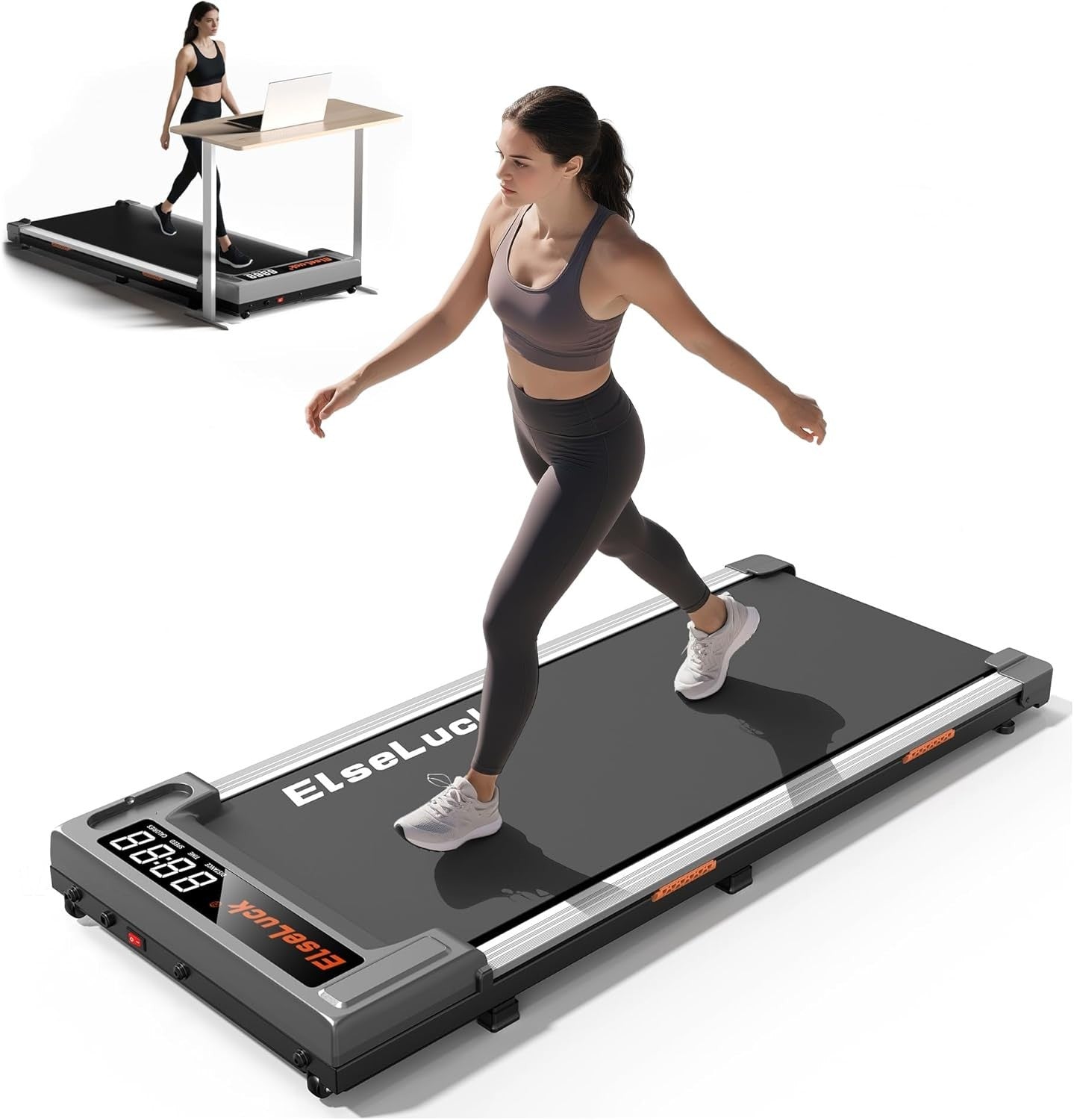 Under Desk Treadmill 2.5HP Walking Jogging Running Machine LED Display