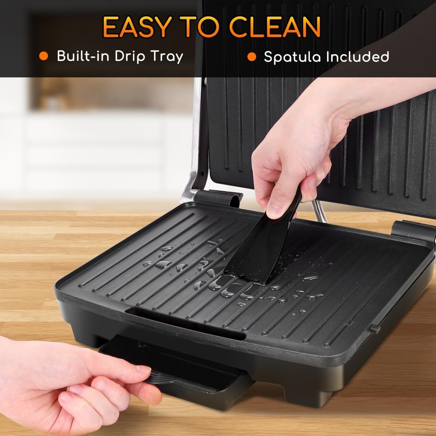 2000W Panini Press Grill Sandwich Maker Non-Stick Plates Temp Control