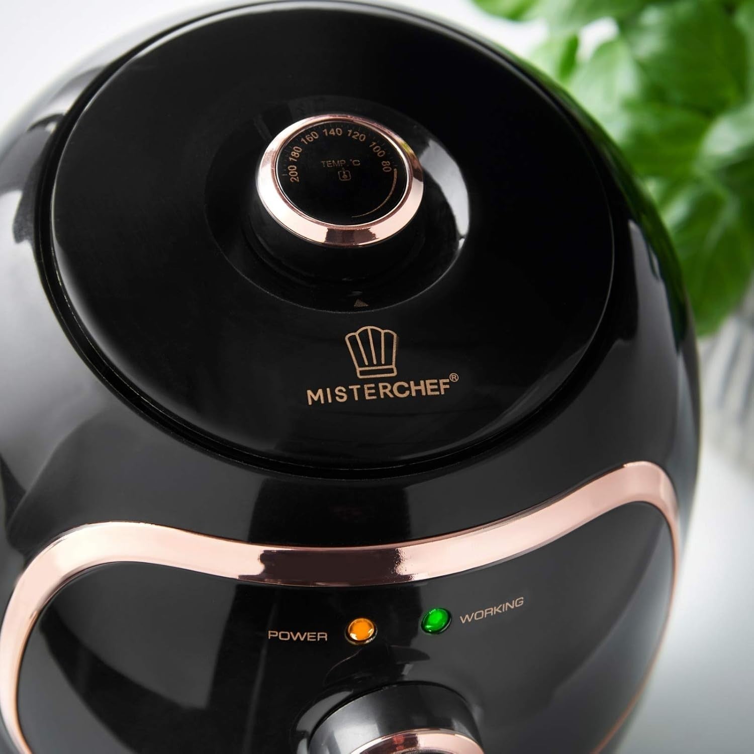 Compact Air Fryer 2L 1000W Oil Free 80-200C Temp Control 30min Timer