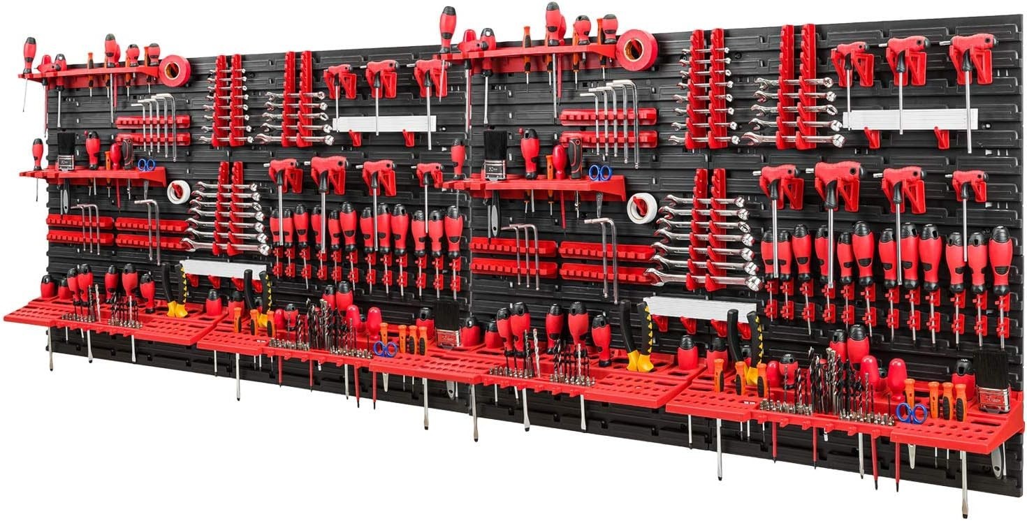 Expandable Wall Tool Organizer 2.3x2.3m 116 Holders Workshop Rack