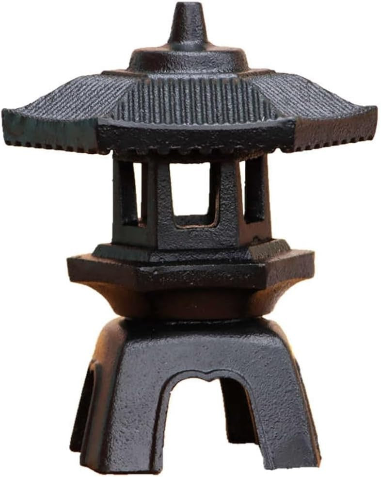 Black Metal Pagoda Candle Lantern, Vintage Decorative Candle Holder, Outdoor