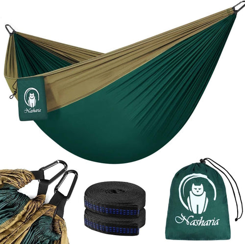 2 Person Camping Hammock 300kg Load Nylon Parachute 275x140cm Lightweight
