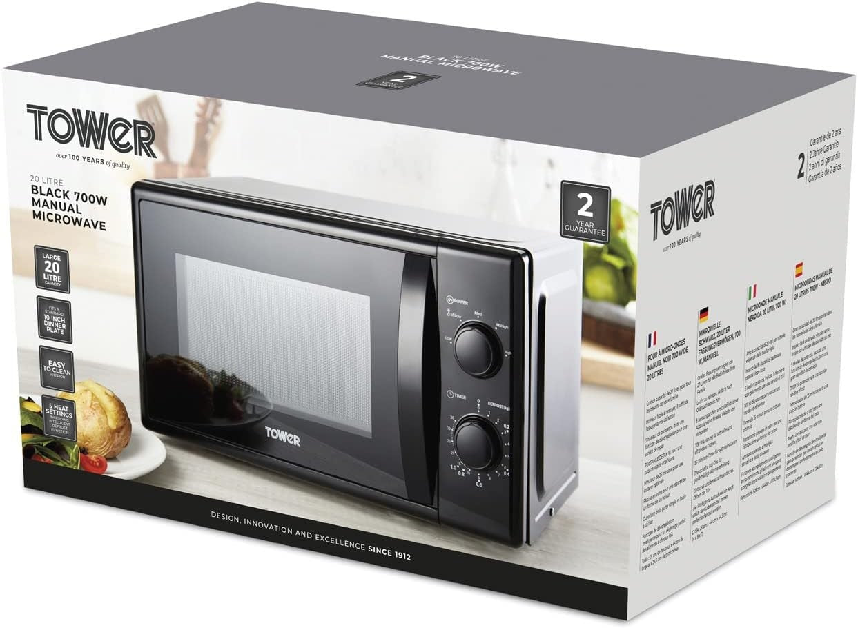 20L 700W Manual Microwave 5 Power Levels Defrost Timer
