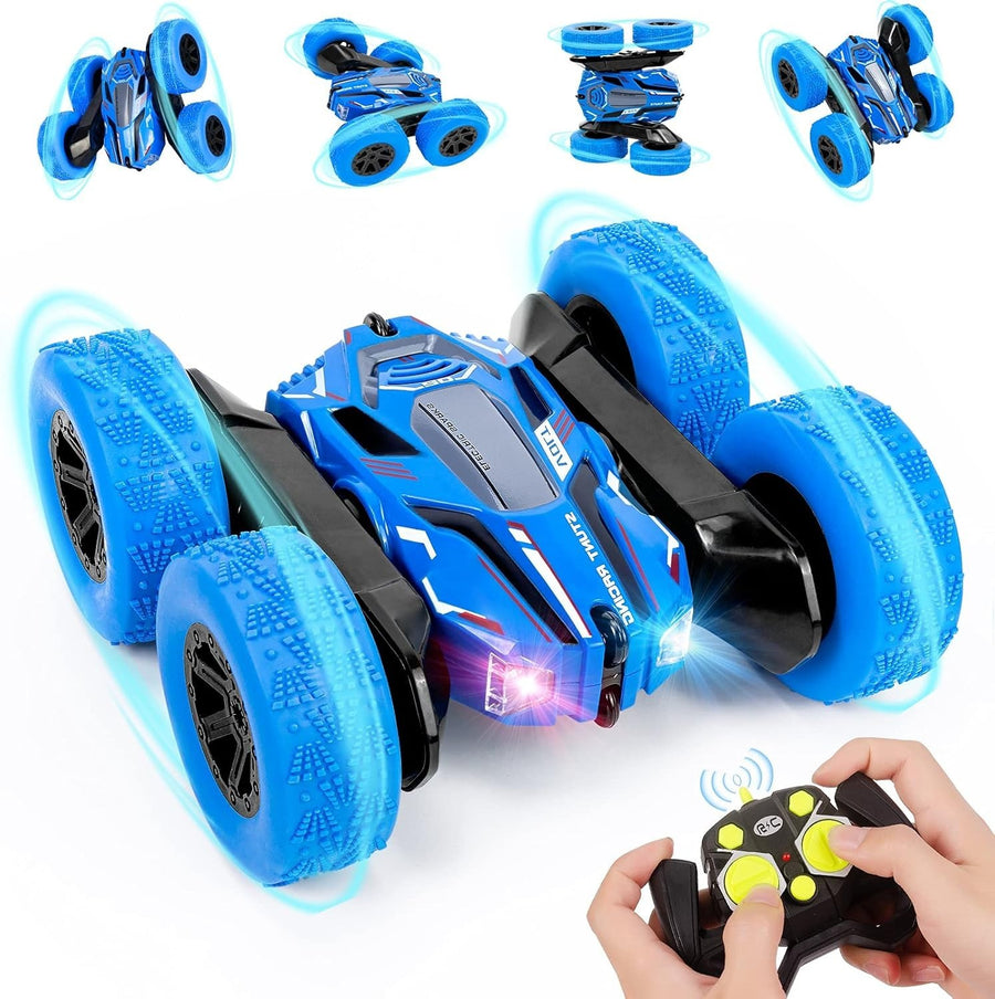 360° RC Stunt Car – Double-Sided Flip Remote Control Car, Blue