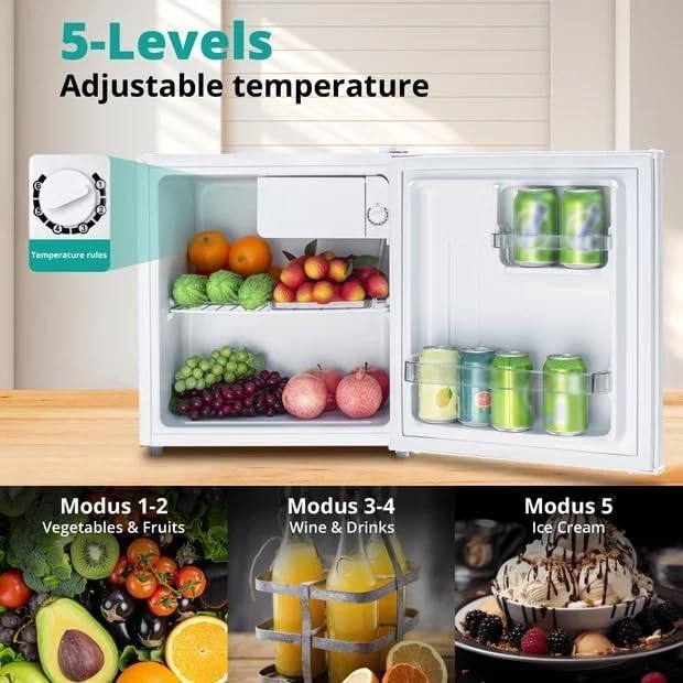 Mini Fridge 46L Compact Desktop Refrigerator Quiet Energy Efficient White