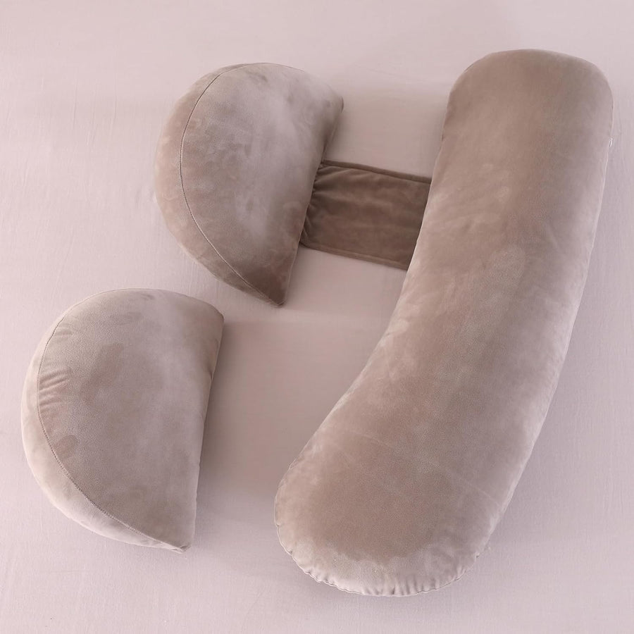Luxury Pregnancy Pillow Soft Velvet Back Belly Hip Support Wedge Set