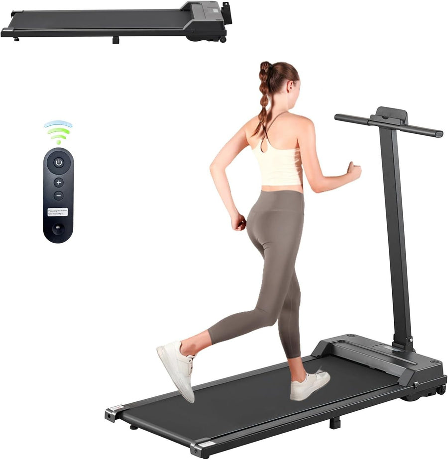 3-in-1 Under Desk Treadmill Folding Walking Running Machine Black