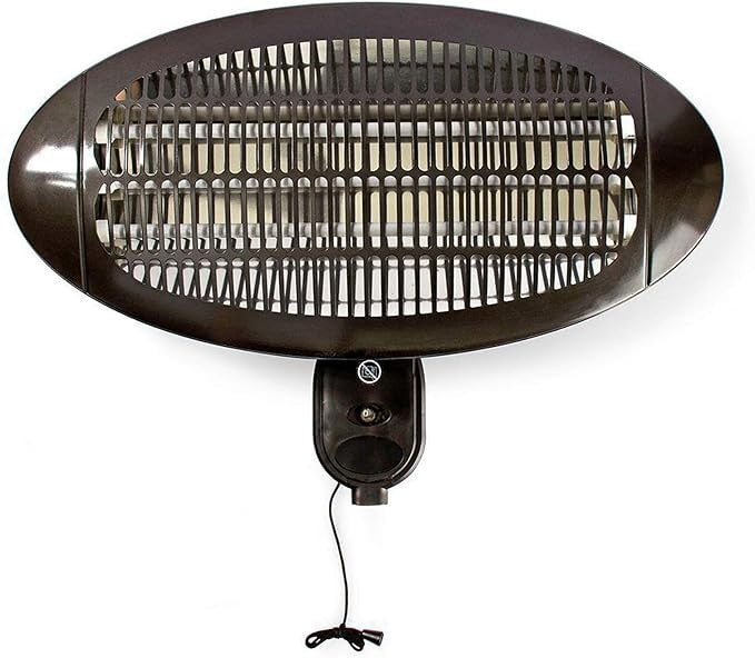 Outdoor Electric Patio Heater 2000W Freestanding Quartz 3 Heat Settings IP34