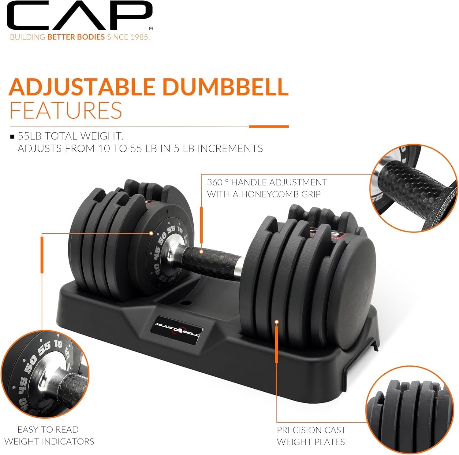 25LB Adjustable Dumbbells Pair Twist Dial Anti-Roll Home Gym Weights