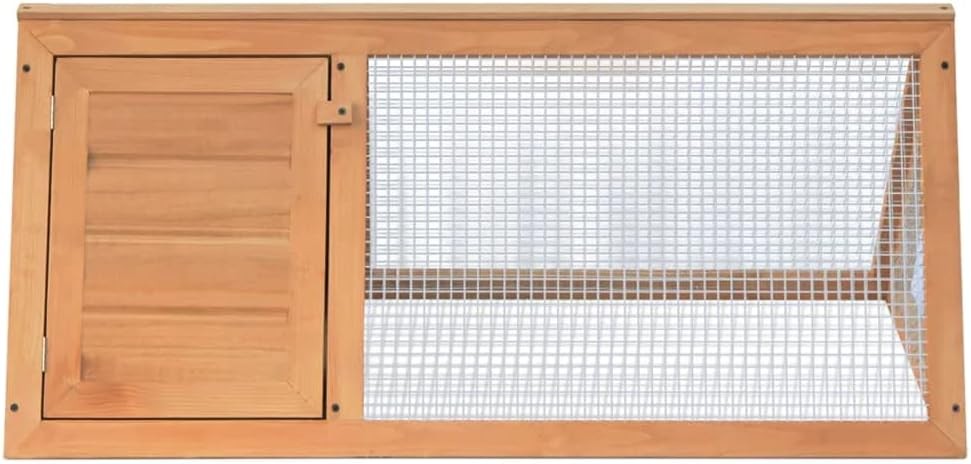 Outdoor Rabbit Hutch Triangle Wooden Small Animal Run Weather Resistant