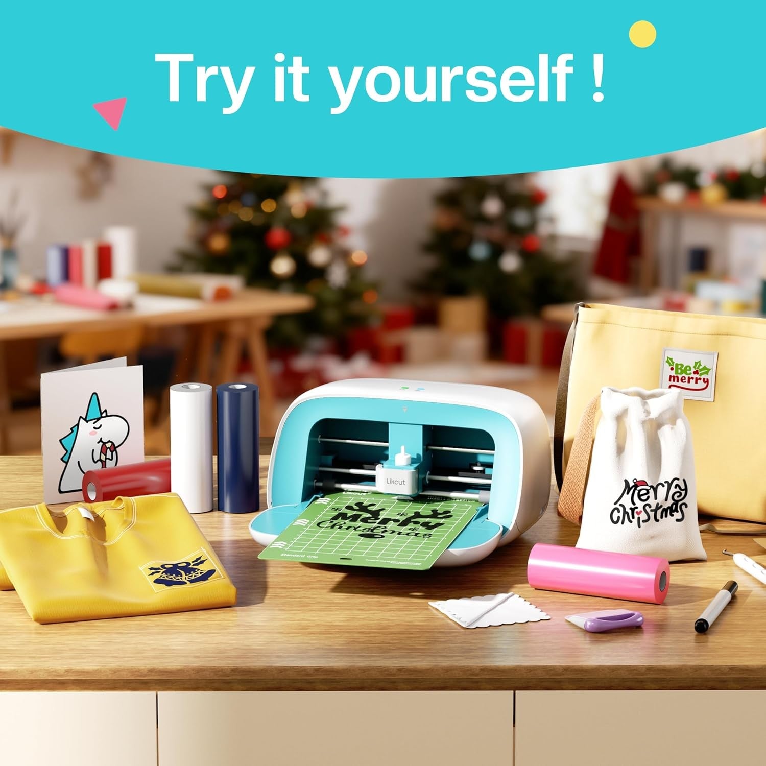 Vinyl Cutting Machine Starter Bundle with Heat Transfer & Carry Case