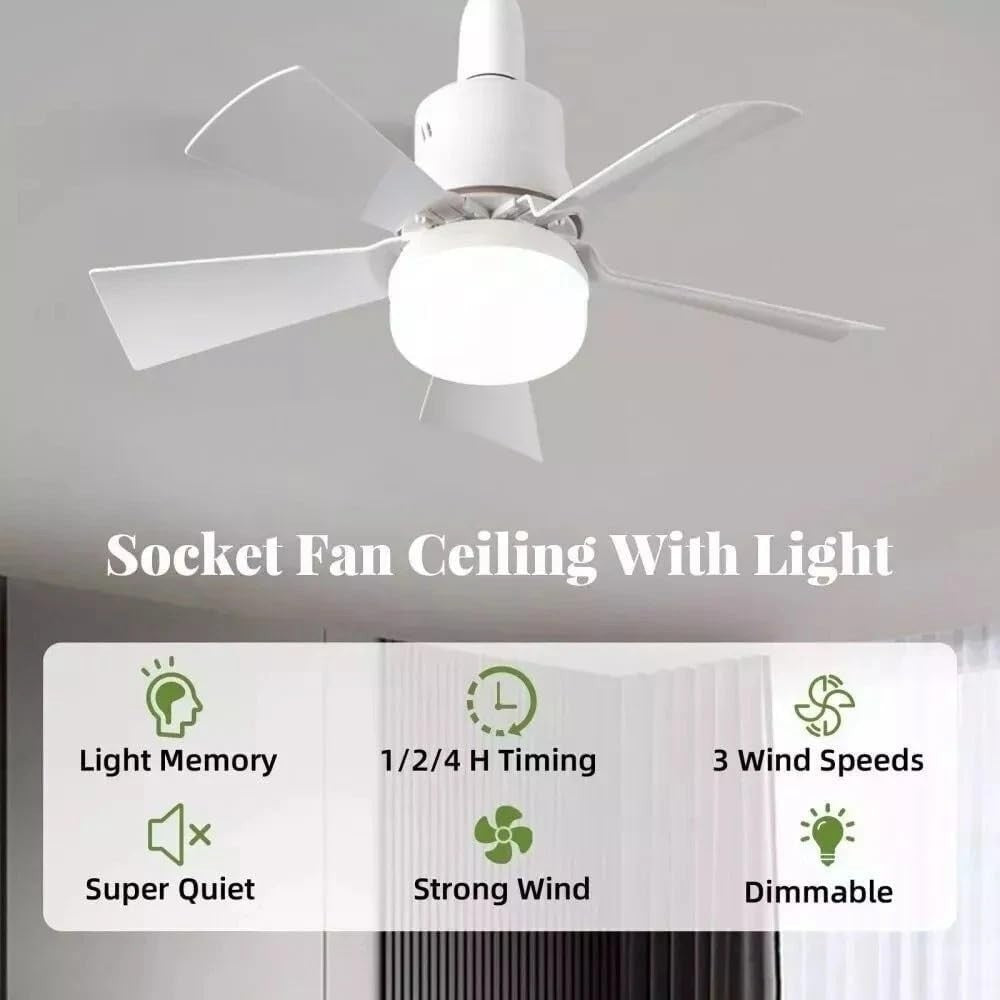 420mm Ceiling Fan with Light, 3 Speeds, 30W Dimmable LED, Remote, Timer