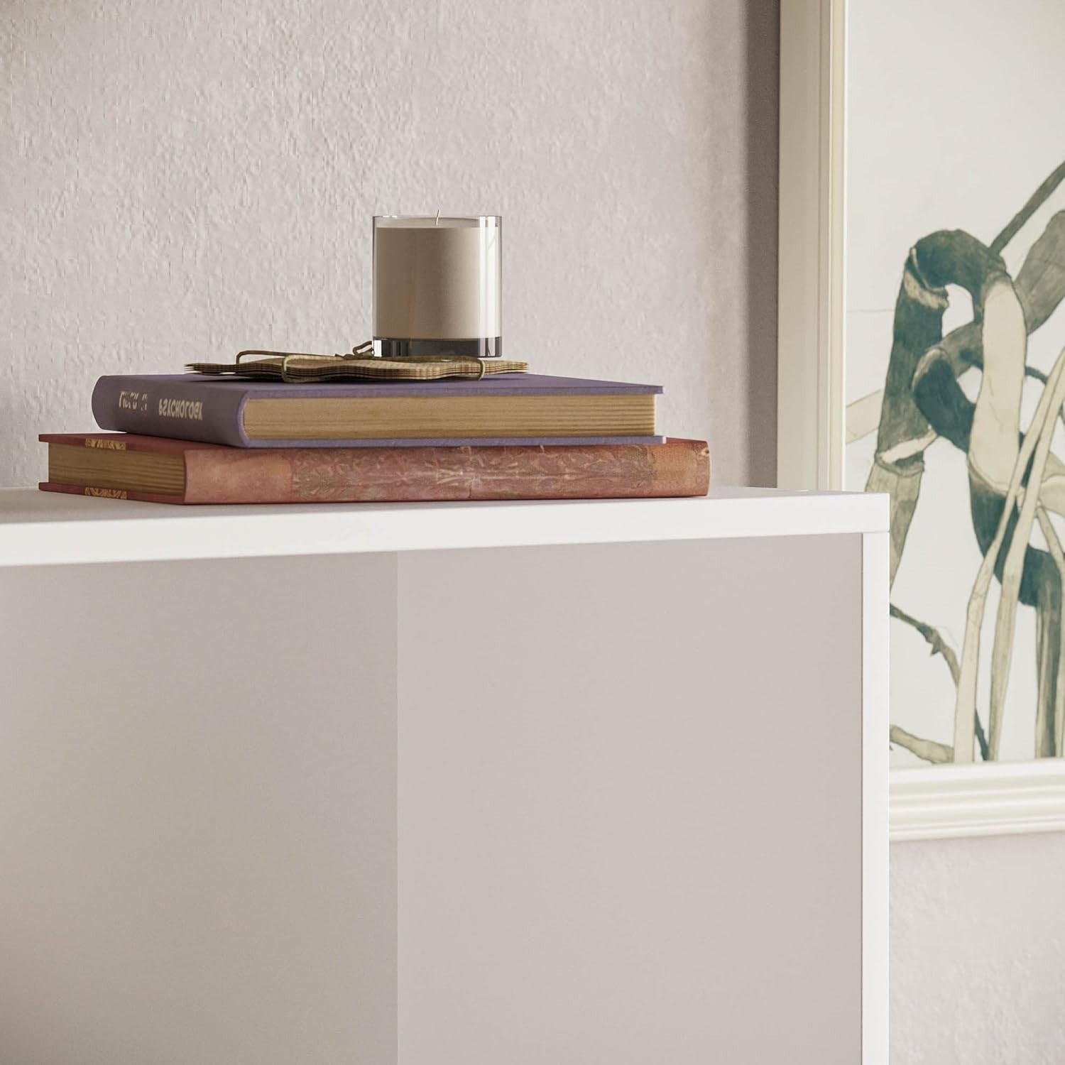 5 Tier White Wooden Bookcase Modern Storage Display Shelf for Living Room