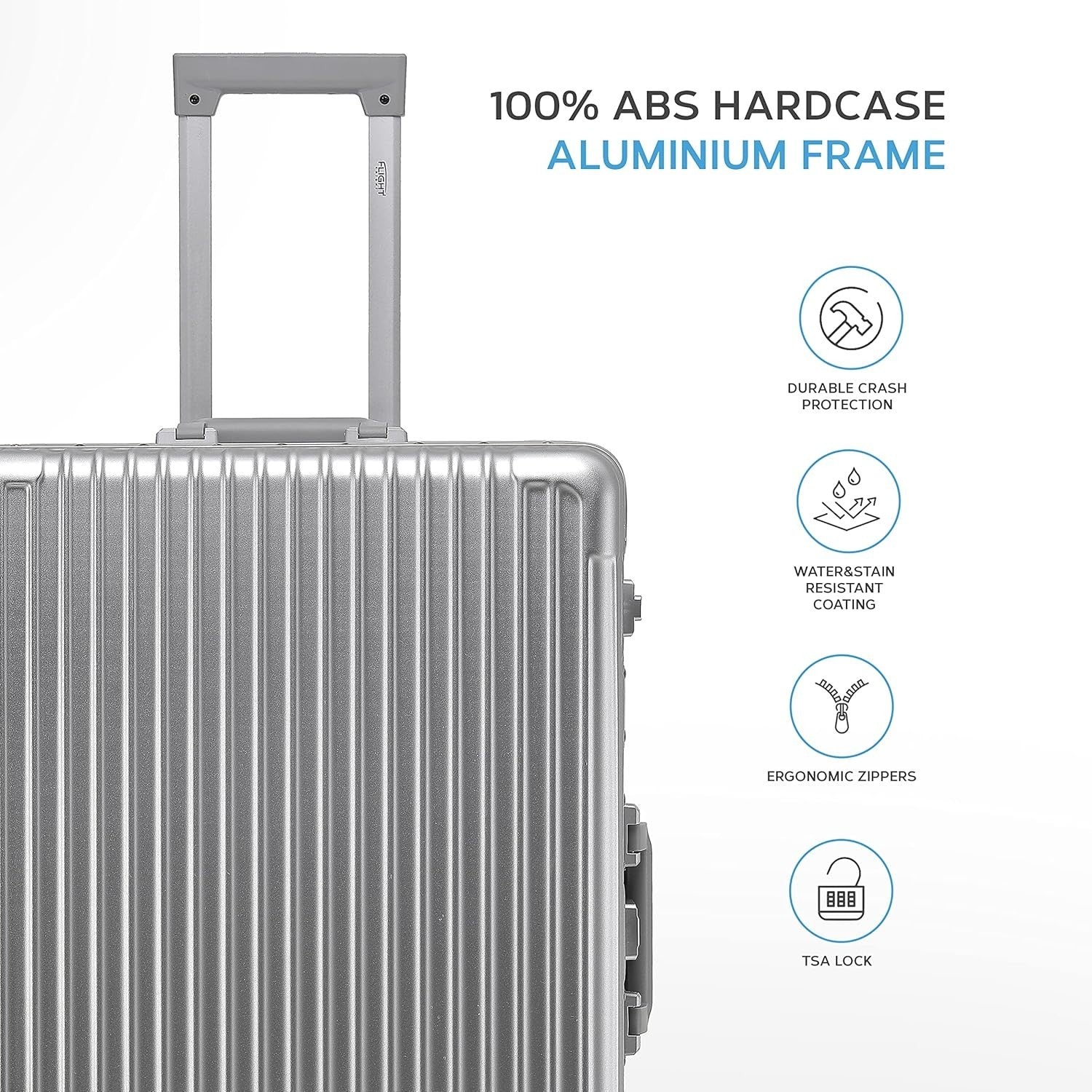 Cabin & Check In Suitcase ABS Hard Shell TSA Lock 8 Spinner Wheels