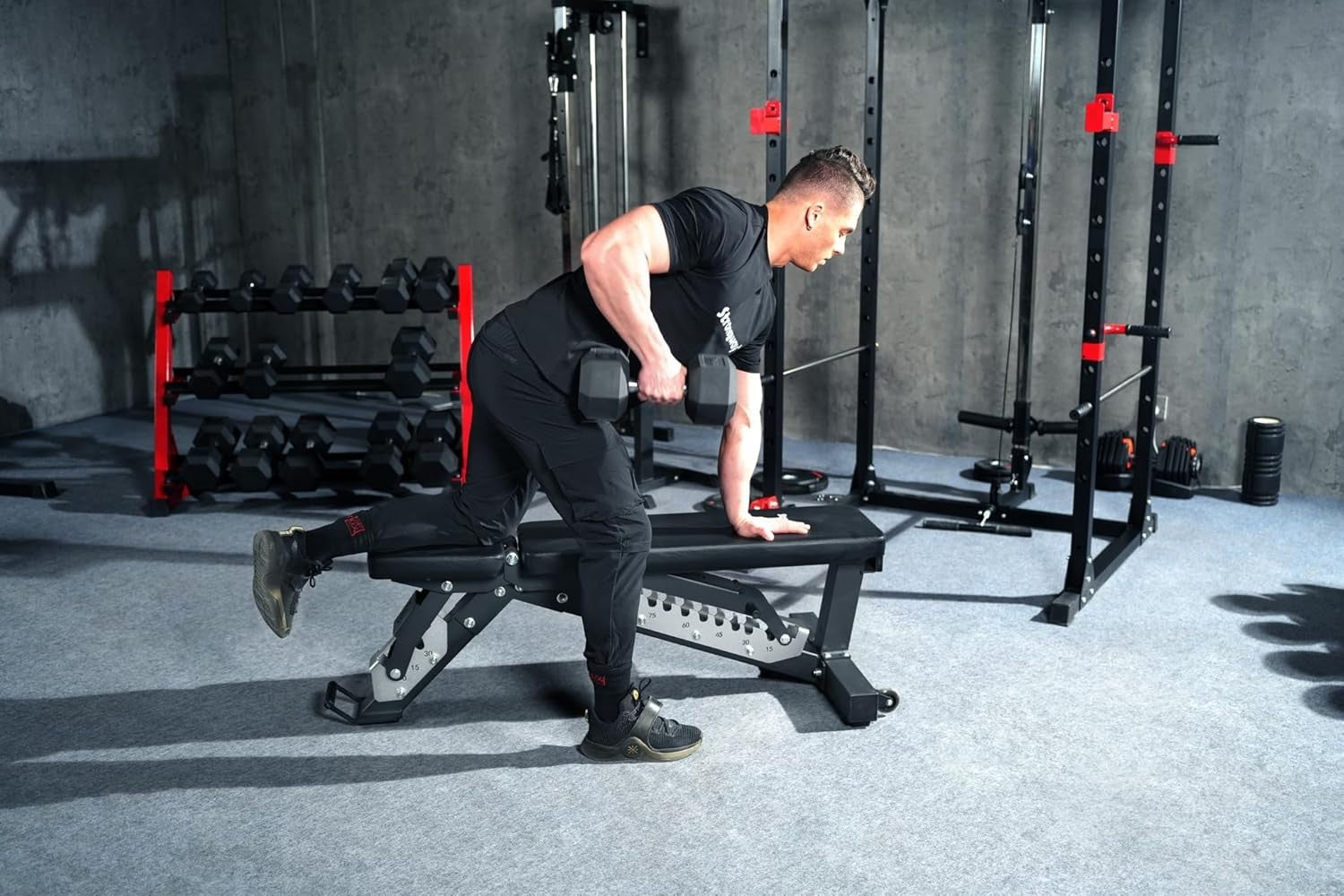 Hex Dumbbells Set with 3 Tier Rack 5–20kg or 5–25kg Gym Weights