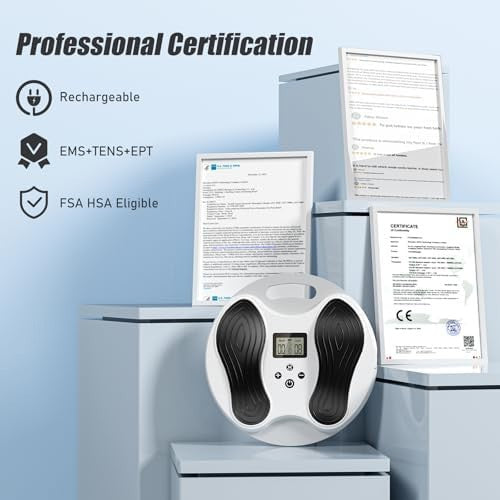 Rechargeable EMS & TENS Foot Massager for Circulation & Pain Relief