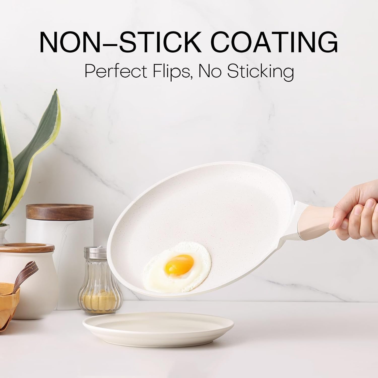 26 cm Kordisen White Non-Stick Crepe & Dosa Pan with Spreader