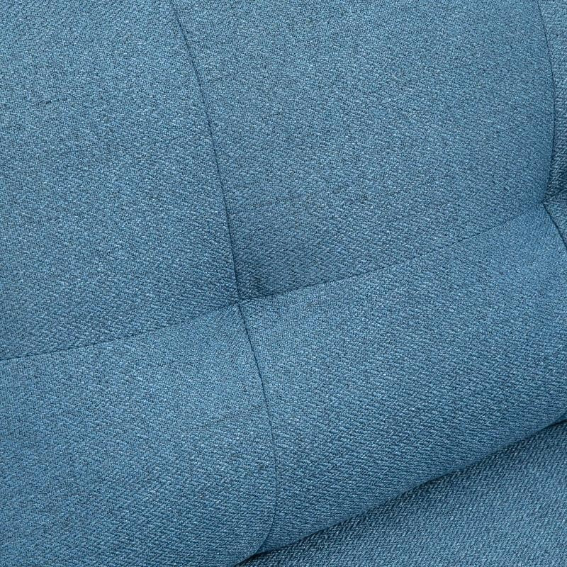 2 Seater Sofa Dark Blue Fabric Couch Tufted Armchair for Small Spaces