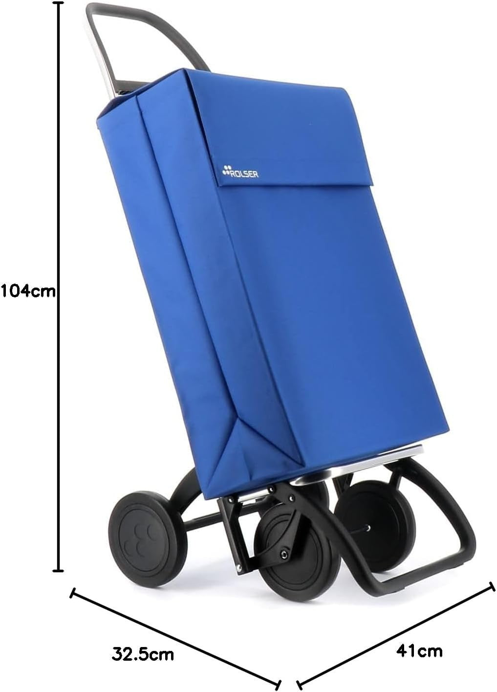 Foldable 4-Wheel Shopping Trolley with High-Capacity Bag – Blue