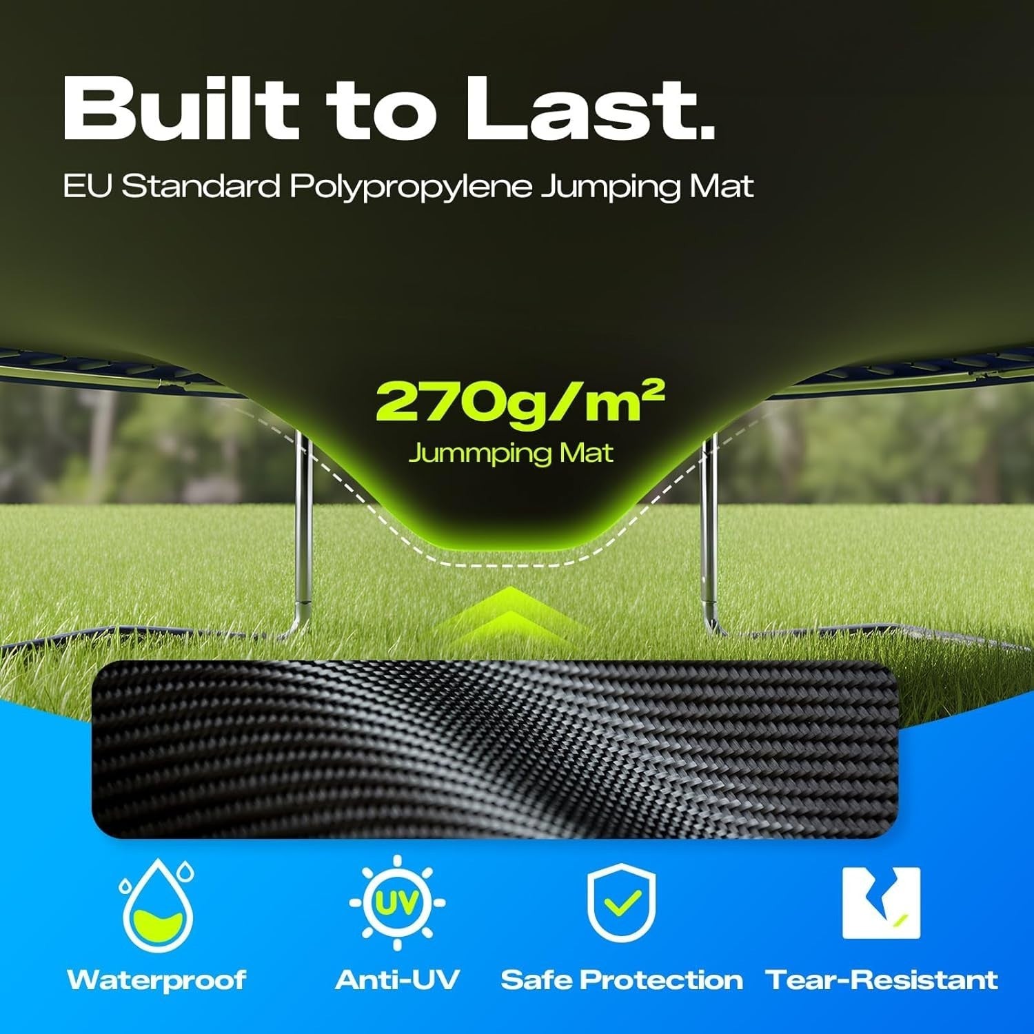6ft Outdoor Garden Trampoline Kids Safety Enclosure Ladder