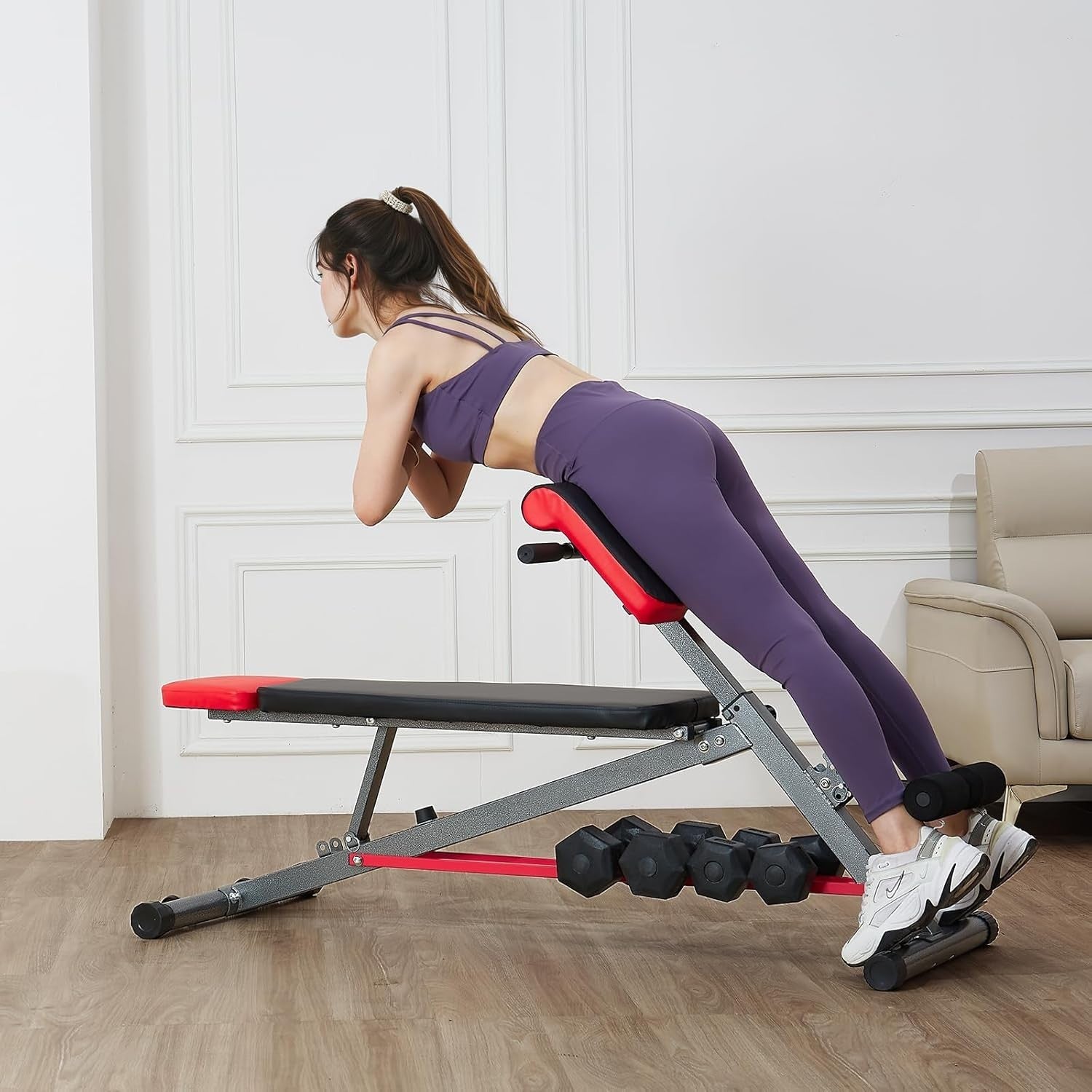 Multi-Functional Roman Chair Bench 660lb Hyperextension Full Body Home Gym