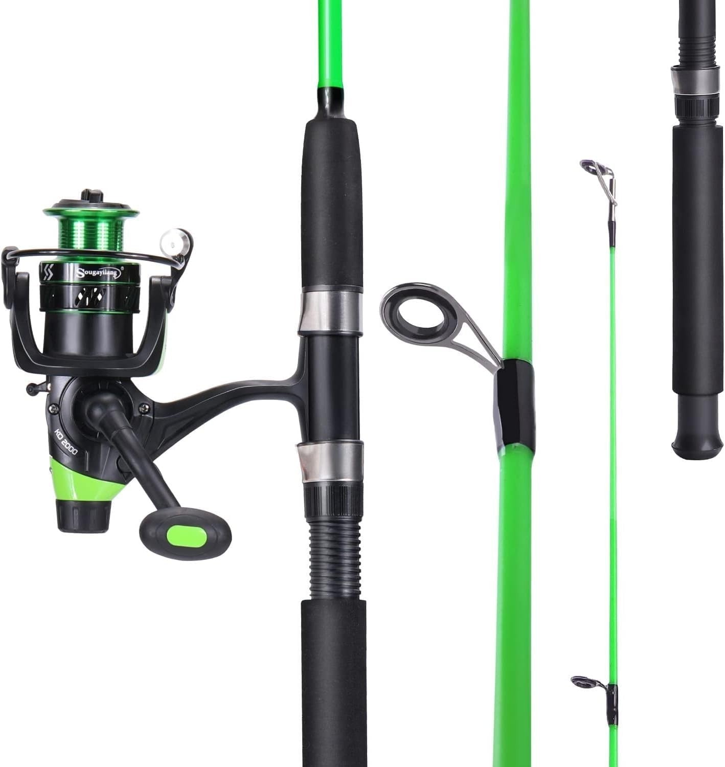 2.1M Graphite Spinning Fishing Rod Reel Combo Travel Kit 18LB Drag