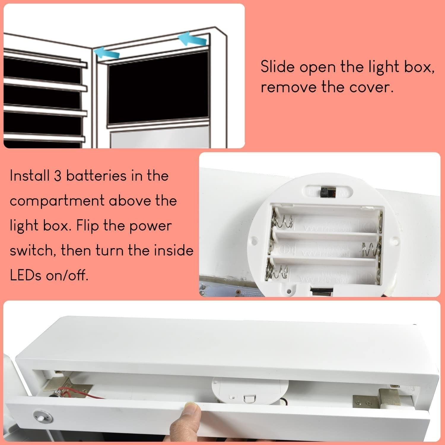 Wall Mounted Jewelry Cabinet LED Light Full Length Mirror Lockable Storage