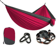 Outdoor Camping Hammock Ultra-Light 210T Nylon Swing with Straps Red