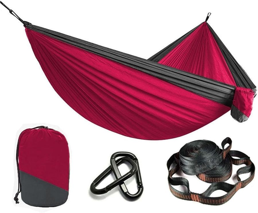 Outdoor Camping Hammock Ultra-Light 210T Nylon Swing with Straps Red